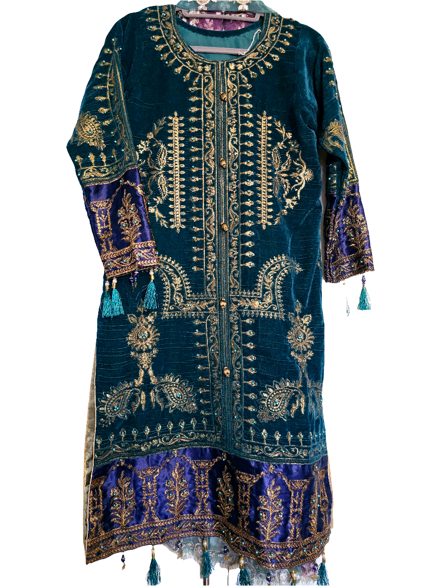 Velvet Shalwar Kameez Stitched Pakistani Indian Eid Dress
