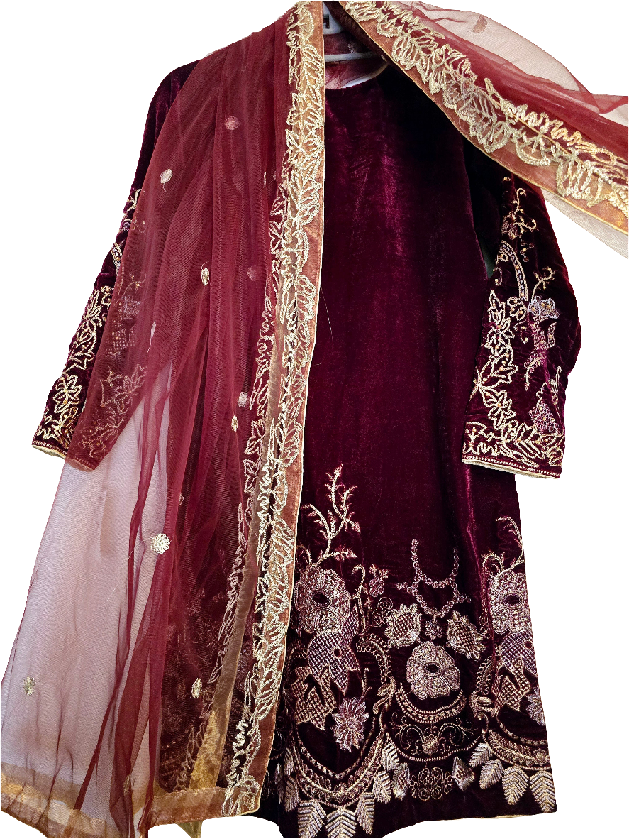 Shalwar Kameez Party Heavy Velvet Bollywood Indian Wear Designer Wedding 3Pc