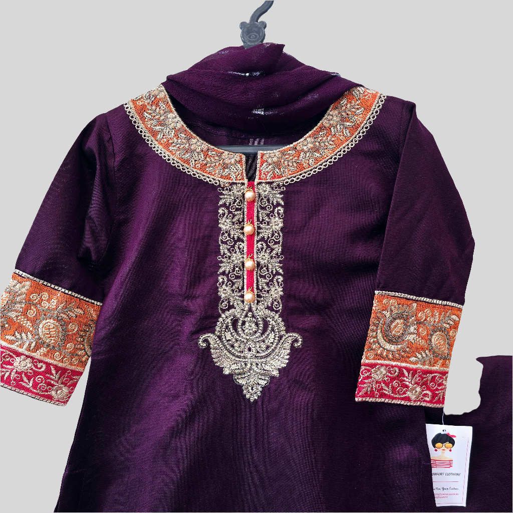 Baby Girl Embroidered Lawn Dress || Pakistani/ Indian and Asian Wedding, Party and Occasion Clothing || Kids Ethnic/ Formal Wear