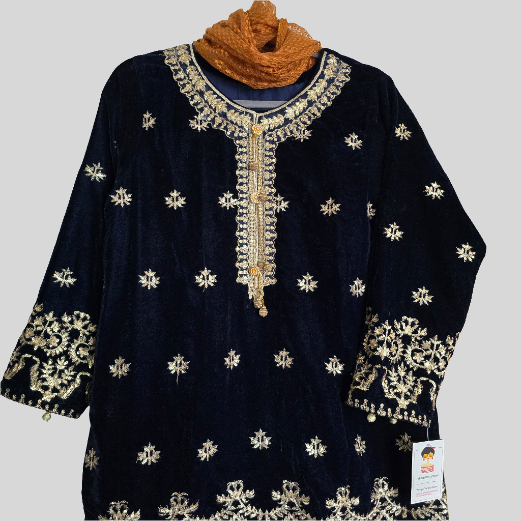 Pakistani Party Eid Shalwar Kameez Stitched 3 Piece Suit