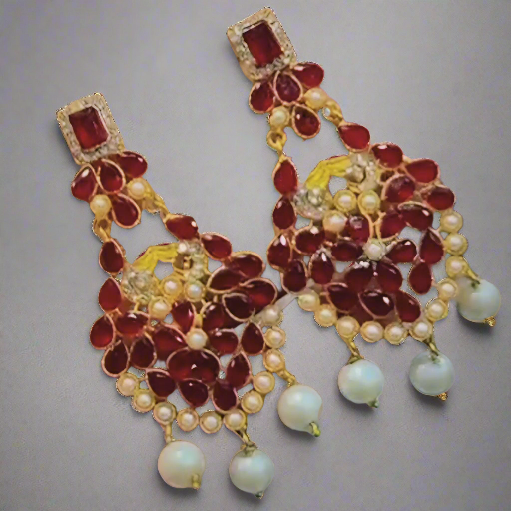 Pakistani Khundan Jewelry || Jhumka Earrings for Wedding and Party || Chandbali/Kundan Golden Earrings | Indian/Pakistani jewellery