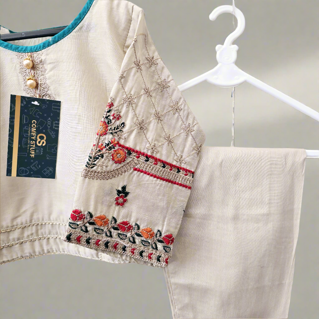 Baby Girl Embroidered Lawn Dress || Pakistani/ Indian and Asian Wedding, Party and Occasion Clothing || Kids Ethnic/ Formal Wear