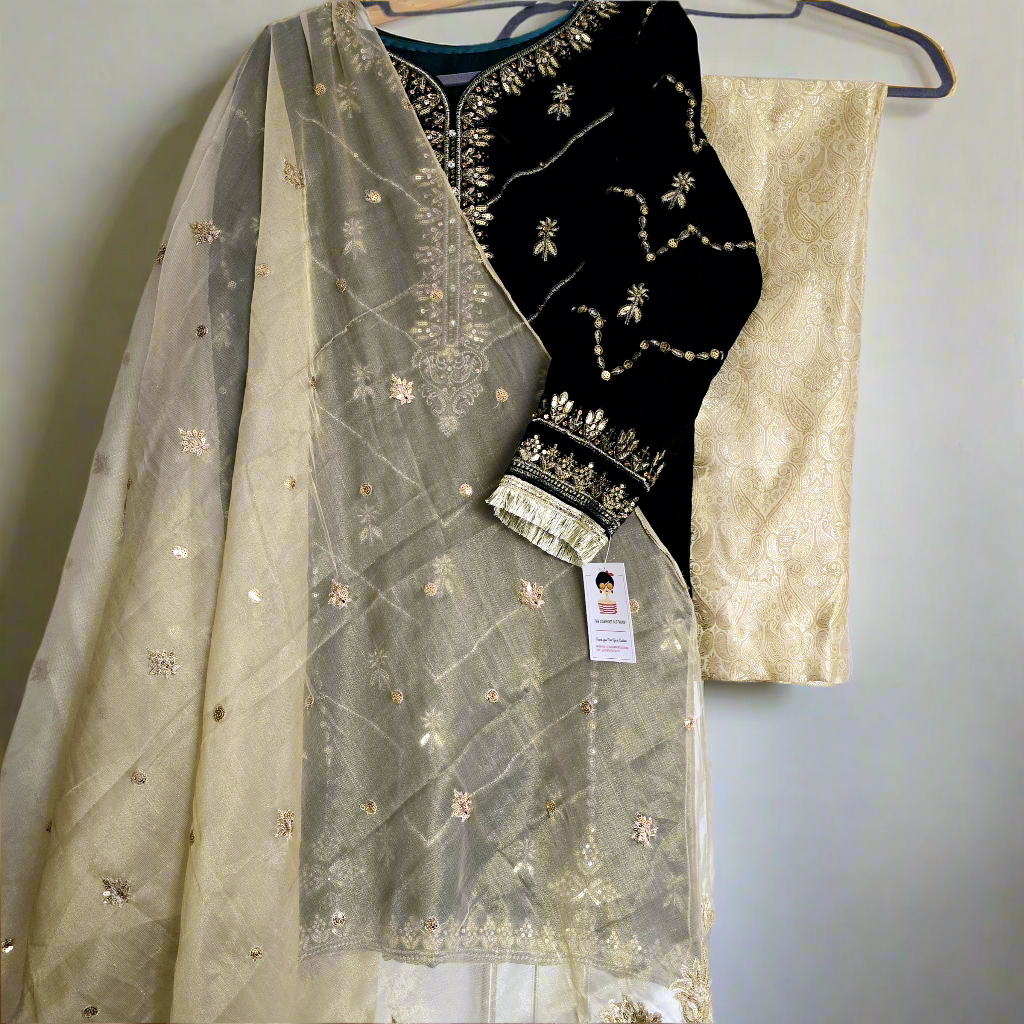 SALWAR KAMEEZ PARTY VELVET BOLLYWOOD PAKISTANI/ INDIAN WEAR DESIGNER WEDDING