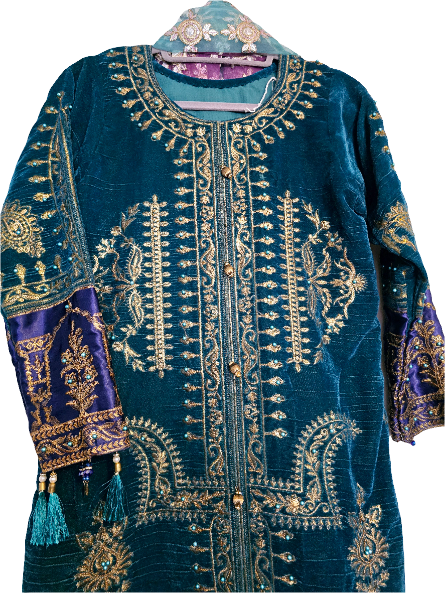 Velvet Shalwar Kameez Stitched Pakistani Indian Eid Dress