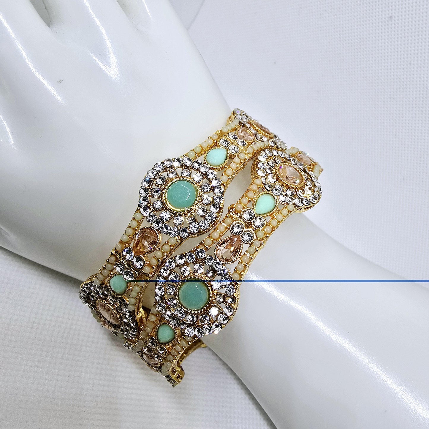 Bangle Openable Kara Set || Gold Plated Kara Pair || Bangles with Zircon Stones