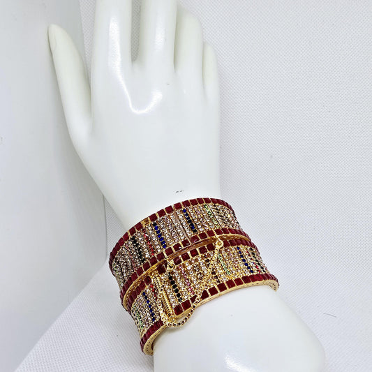 Old Style Kara Pair with Gold Base