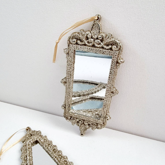 Gold Glittery Mirror hanging Ornament || Kite, Rectangle & Cone Shaped Mirror Decoration
