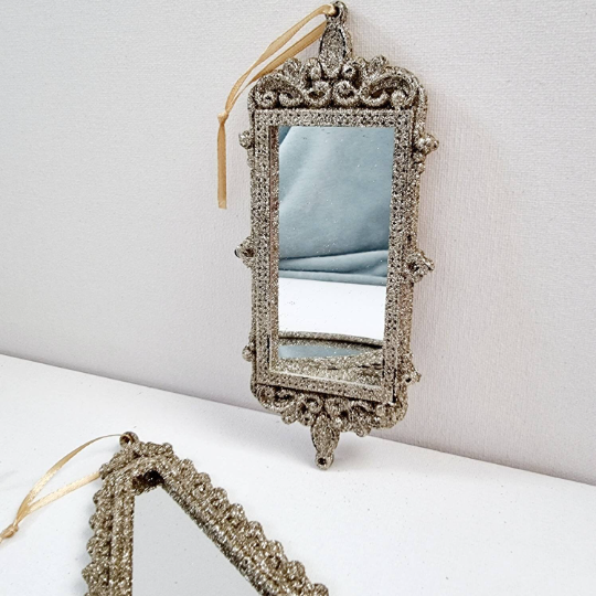 Gold Glittery Mirror hanging Ornament || Kite, Rectangle & Cone Shaped Mirror Decoration